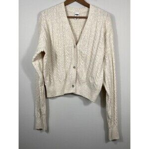 Victoria’Victoria’s Secret PINK Cable Knit Cardigan Cream Button Front Sweater M